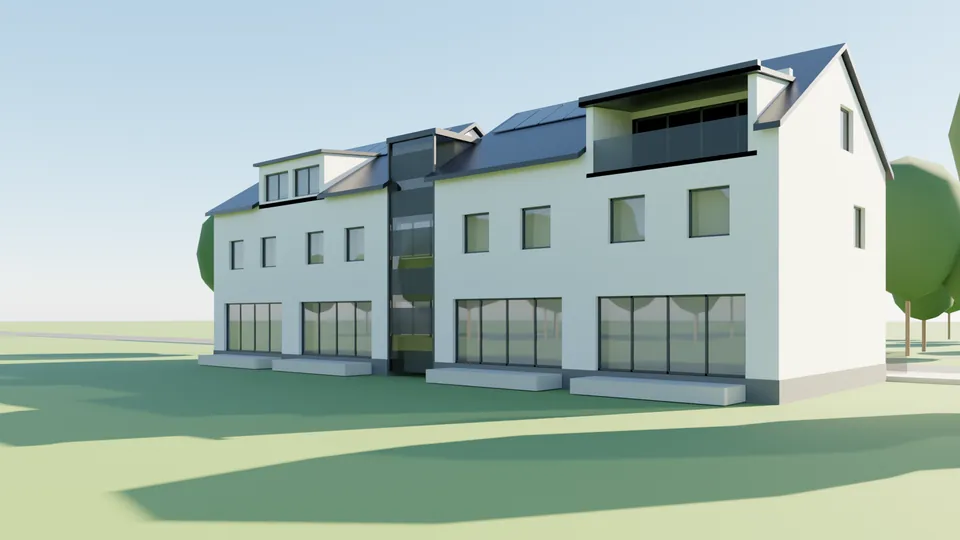 3D model — pohled ze zahrady